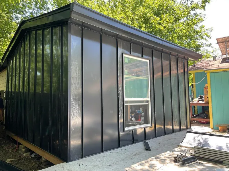 Black standing seam metal wall panels for Metal Roof Installation in Hayward